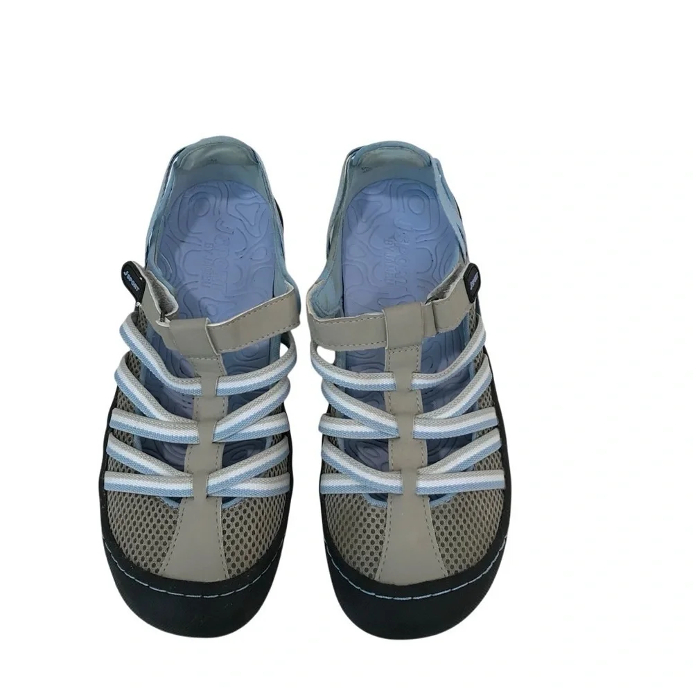 JSport by Jambu 7M Marley Slip one Sneakers Flats Blue Gray Mesh